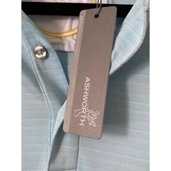 Ashcroft Mens Small Aquatic Blue Polo Shirt with Embroidered Design Size S - Picture 9 of 9